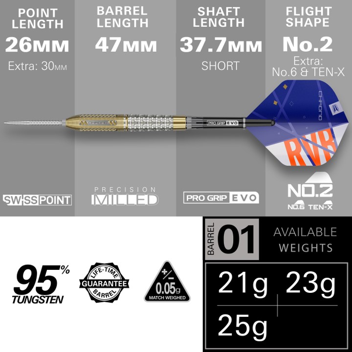 Raymond van Barneveld Chrono 95% SP Steel Tip Darts 2024 - Steeldart