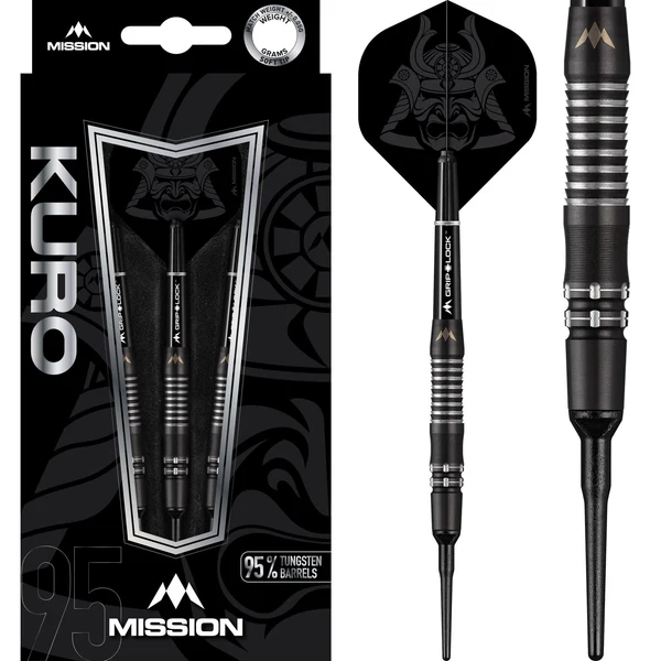Mission Kuro Darts - Black M2 - Razor Scallop - Softdart