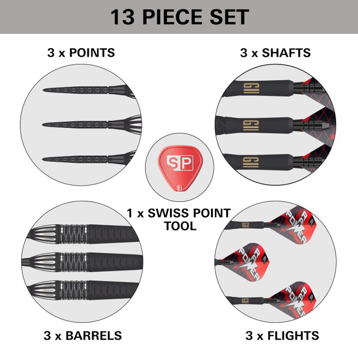 Phil Taylor Raw Power G11 95% SP Steel Tip Darts 2024 - Steeldart