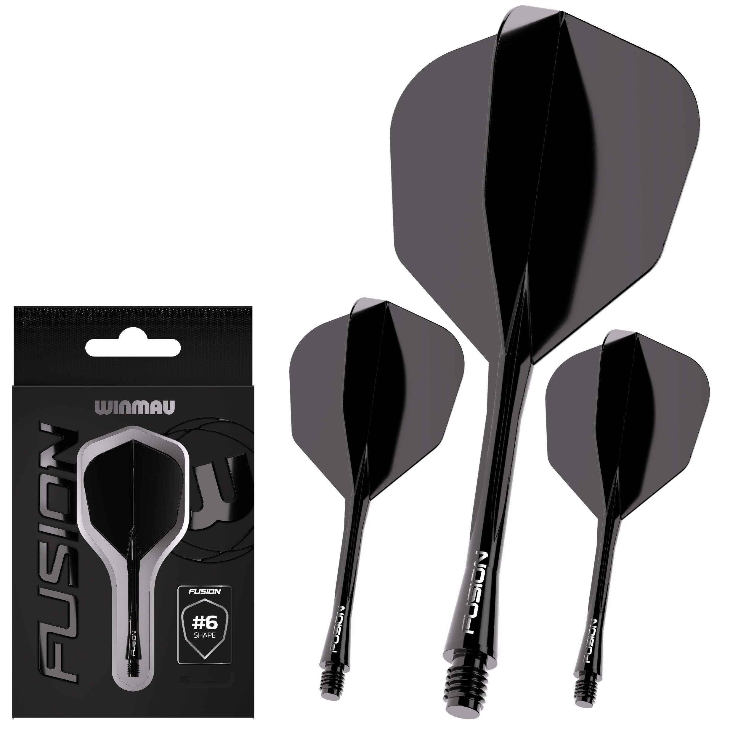 Winmau Fusion Integrated Flight & Shaft - black